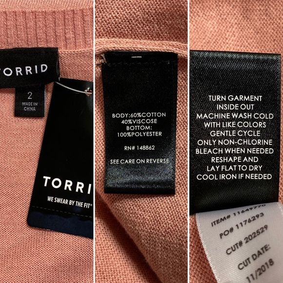 NWT Torrid Pink Raglan Layered Sweater - Picture 8 of 8